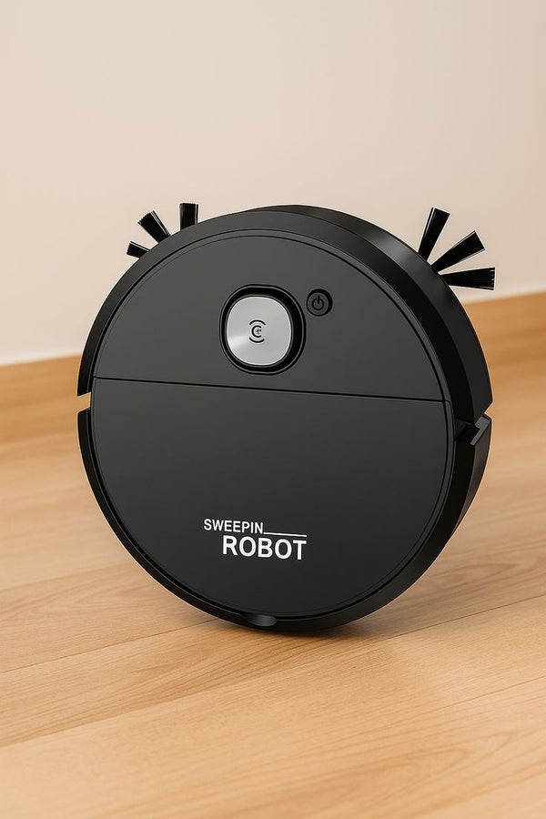 Robot vacuum cleaning floor in action