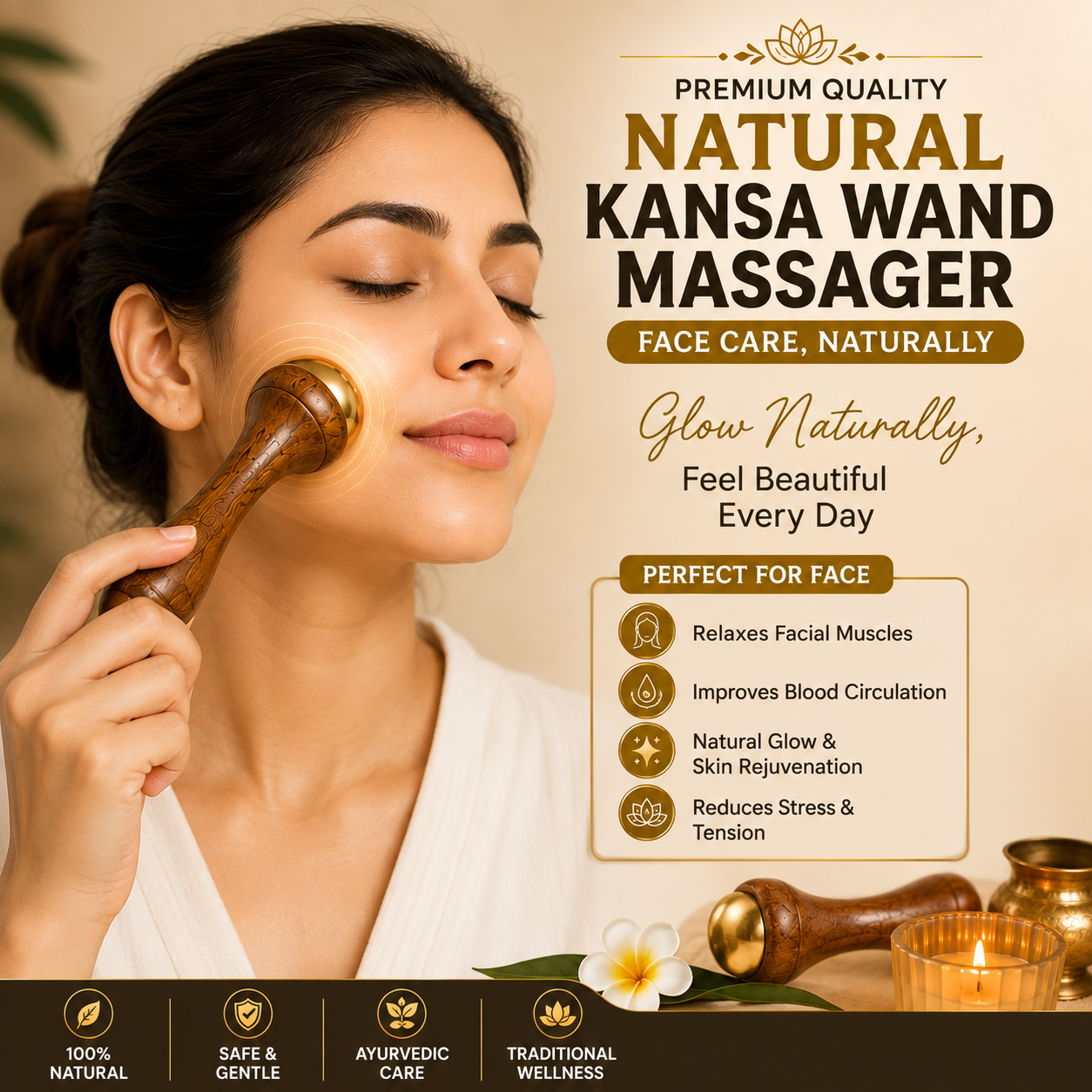 PREMIUM QUALITY NATURAL KANSA WAND MASSAGER
