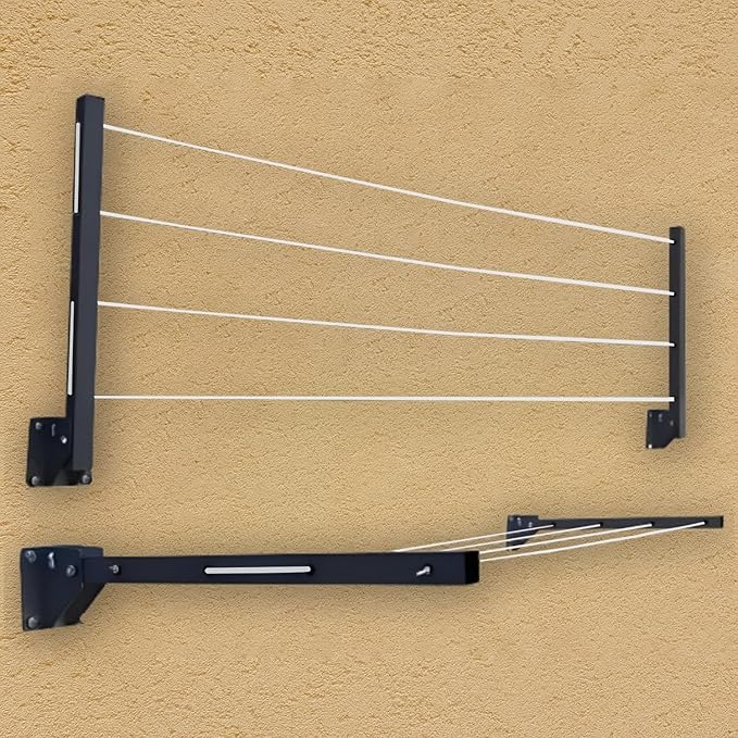 Mounted Drying (Wall Rack Clothline) Foldable & Heavy-Duty for Everyday Laundry