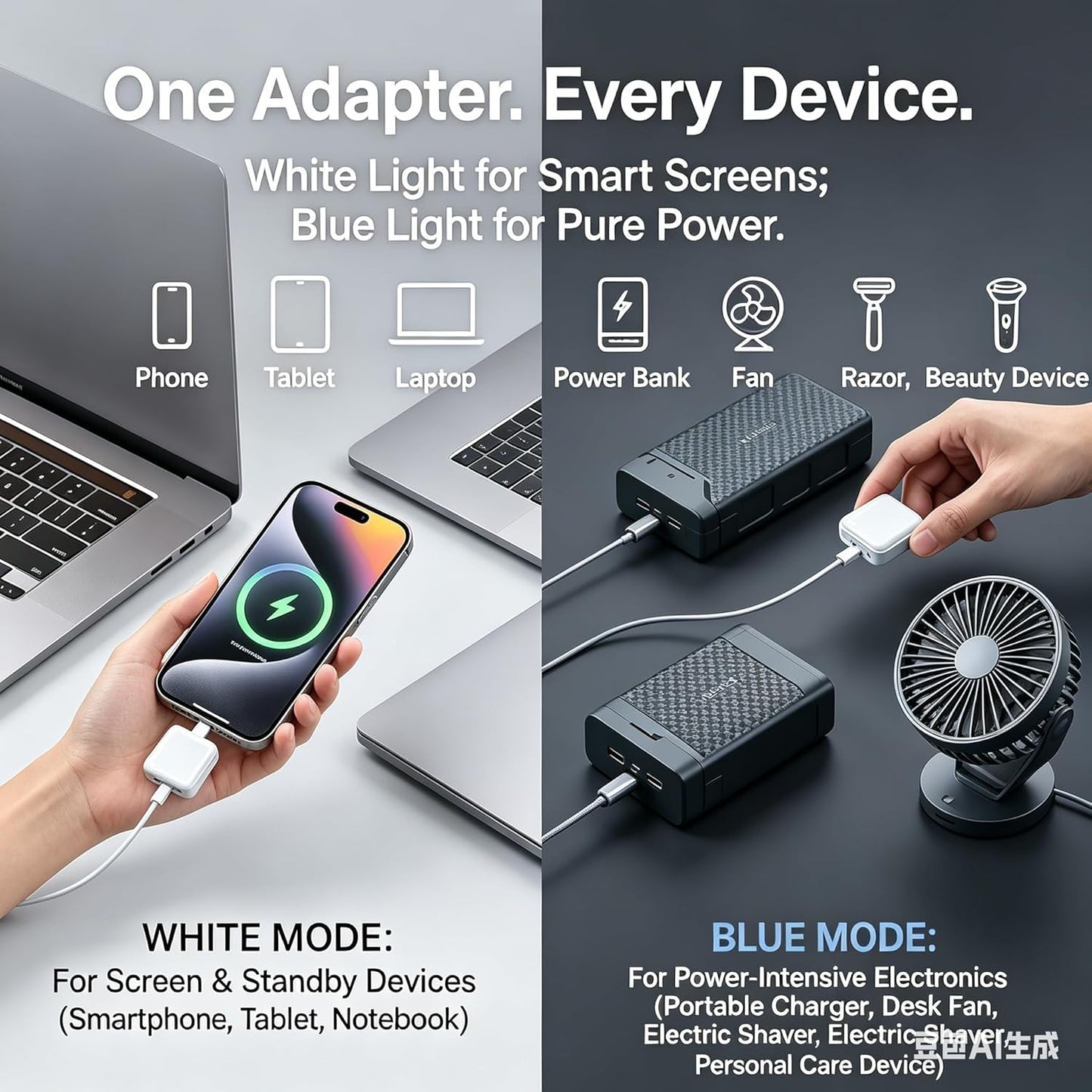 AutoPop AI Charger 140W | Smart Auto-Disconnect USB-C Power Protector